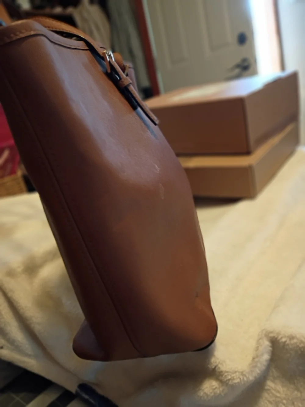 Michael Kors Brown Saffino Leather Laptop Tote ******